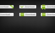   6 Download Buttons in weiß/grün als .png   + 1203 mal runtergeladen.  