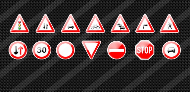   15 Verkehrszeichen Icons in 64×64 pixel als .png   + 1363 mal runtergeladen.